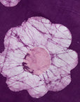 floral graphic on a purple background