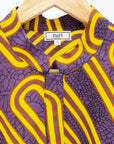 Purple dress with yellow squiggles