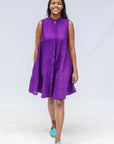 Aubergine Sleeveless Dress - Embroidery
