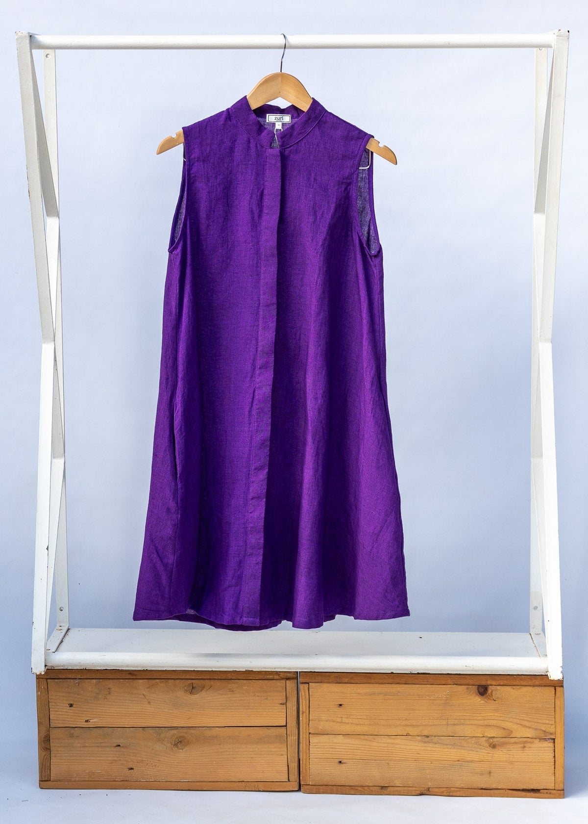 Aubergine Sleeveless Dress - Embroidery