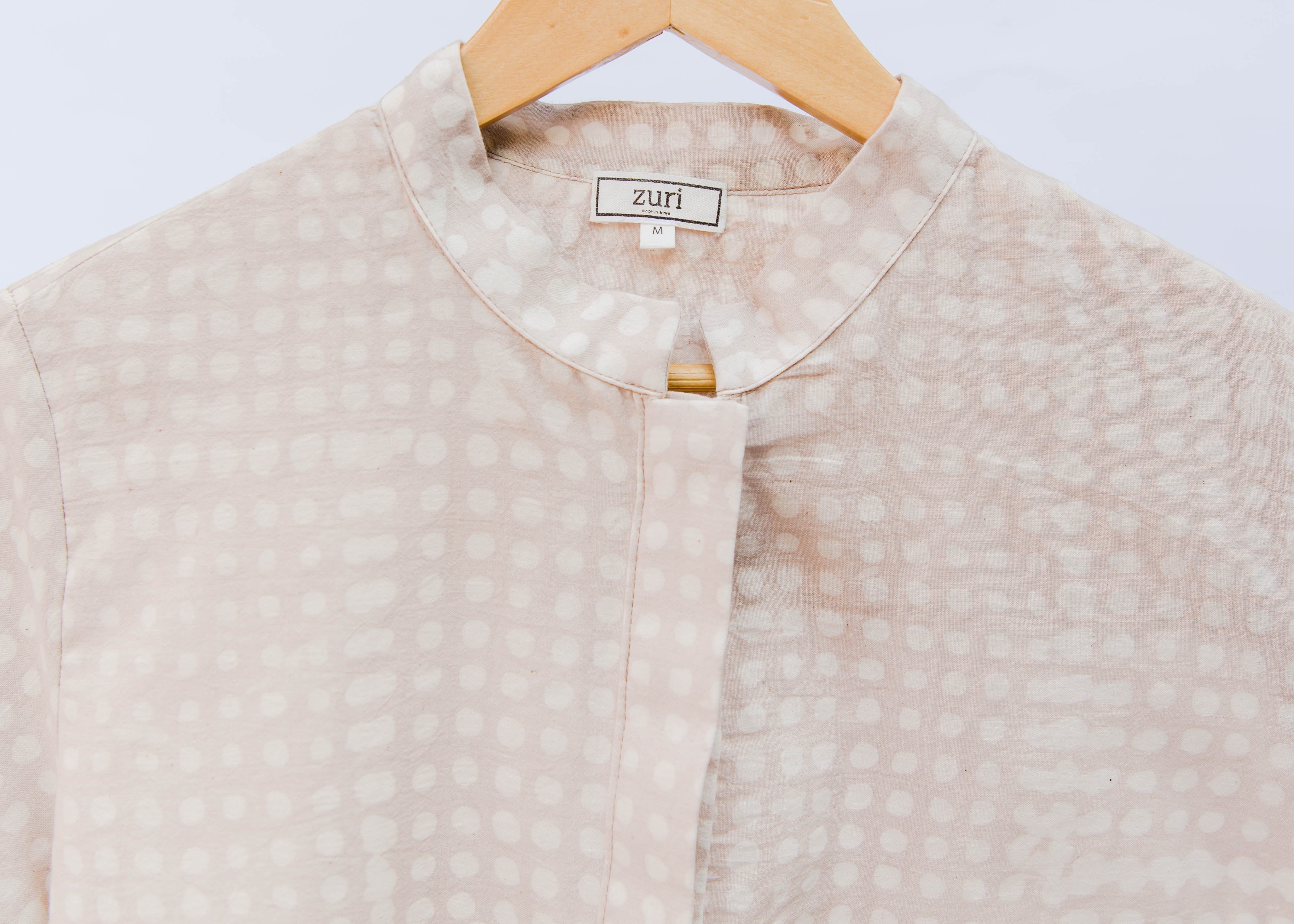 Cream and white wax resist shirt