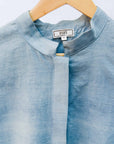 Blue and white stitch resist shirt