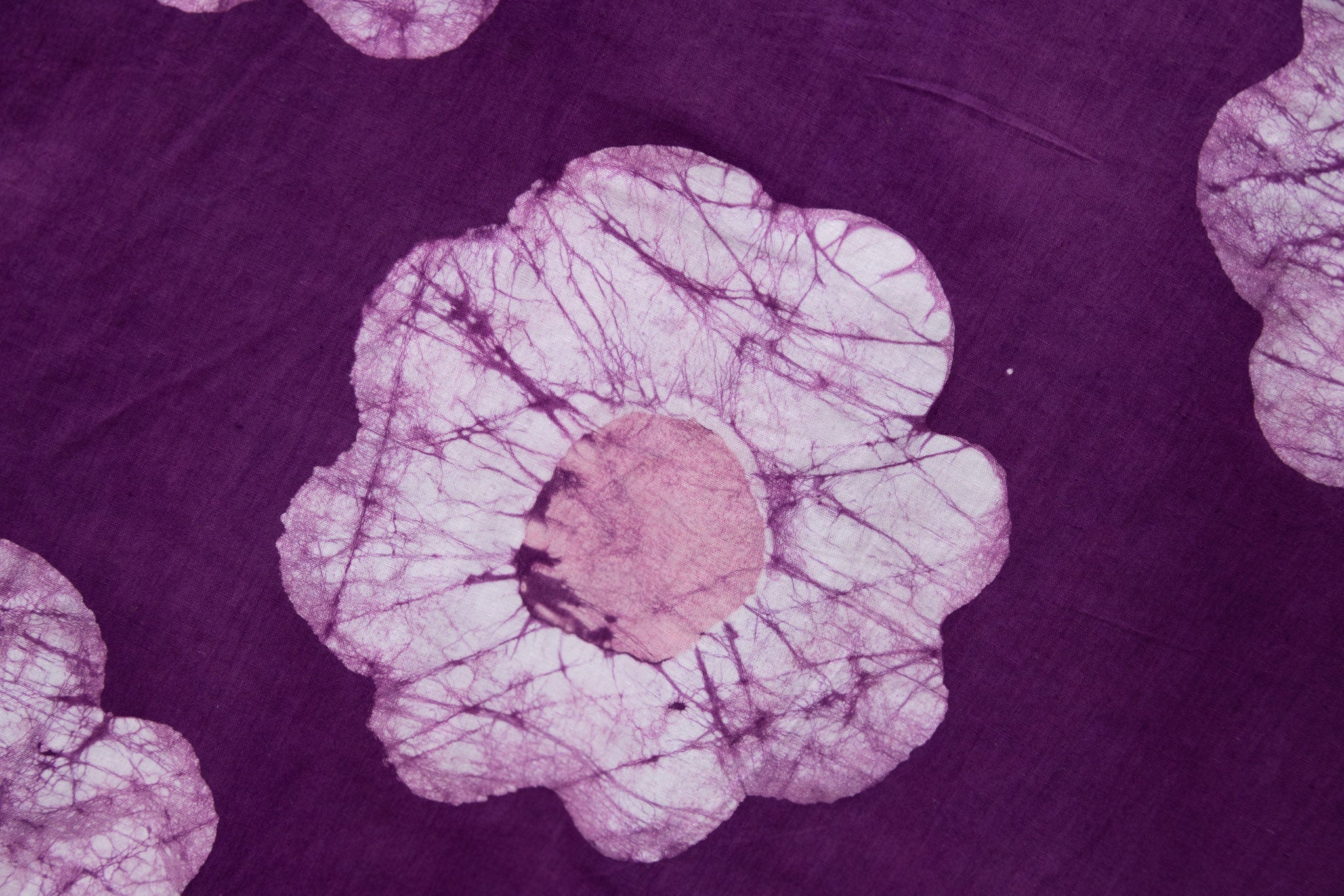 floral graphic on a purple background