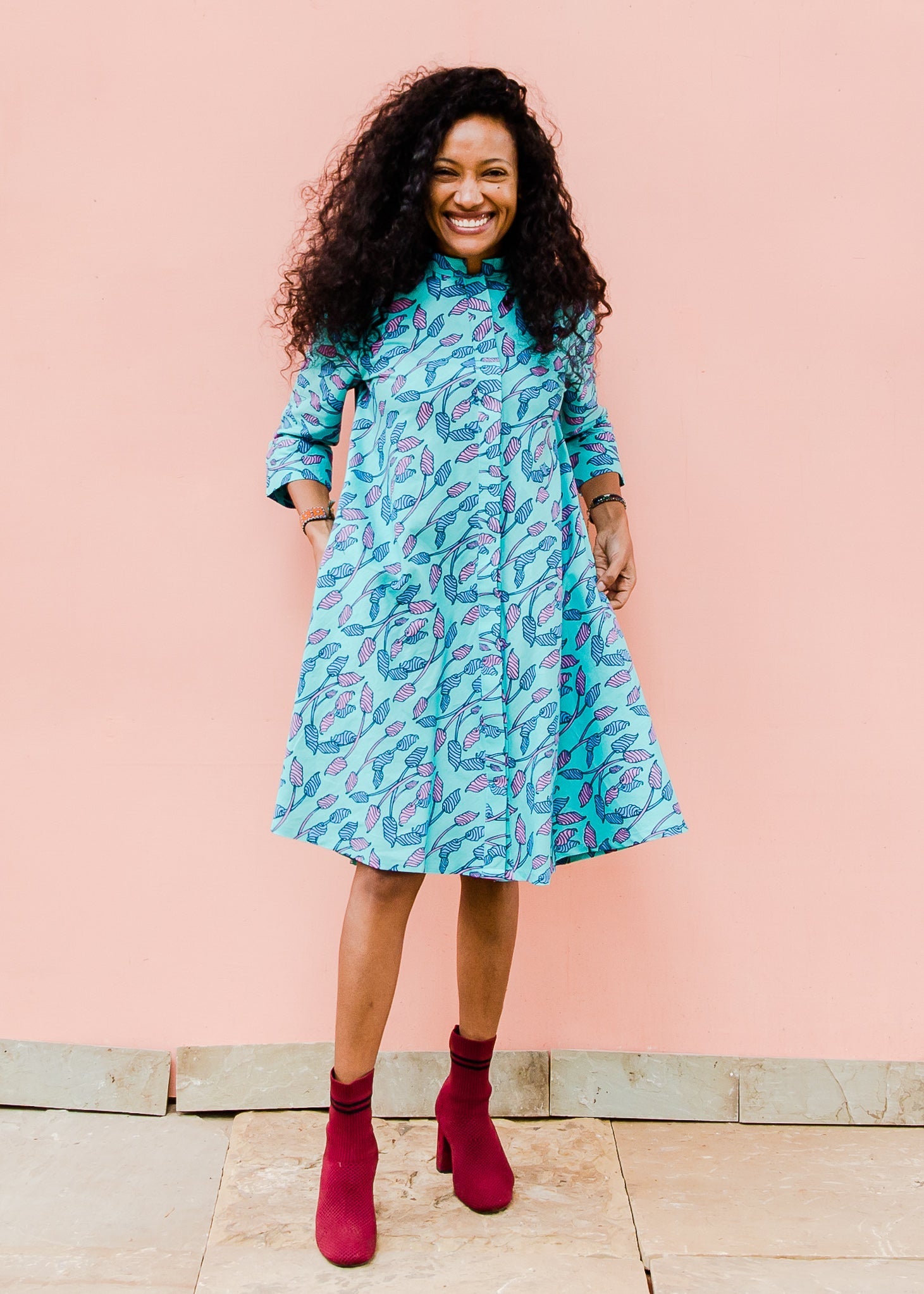 Blue and purple flowerbud dress
