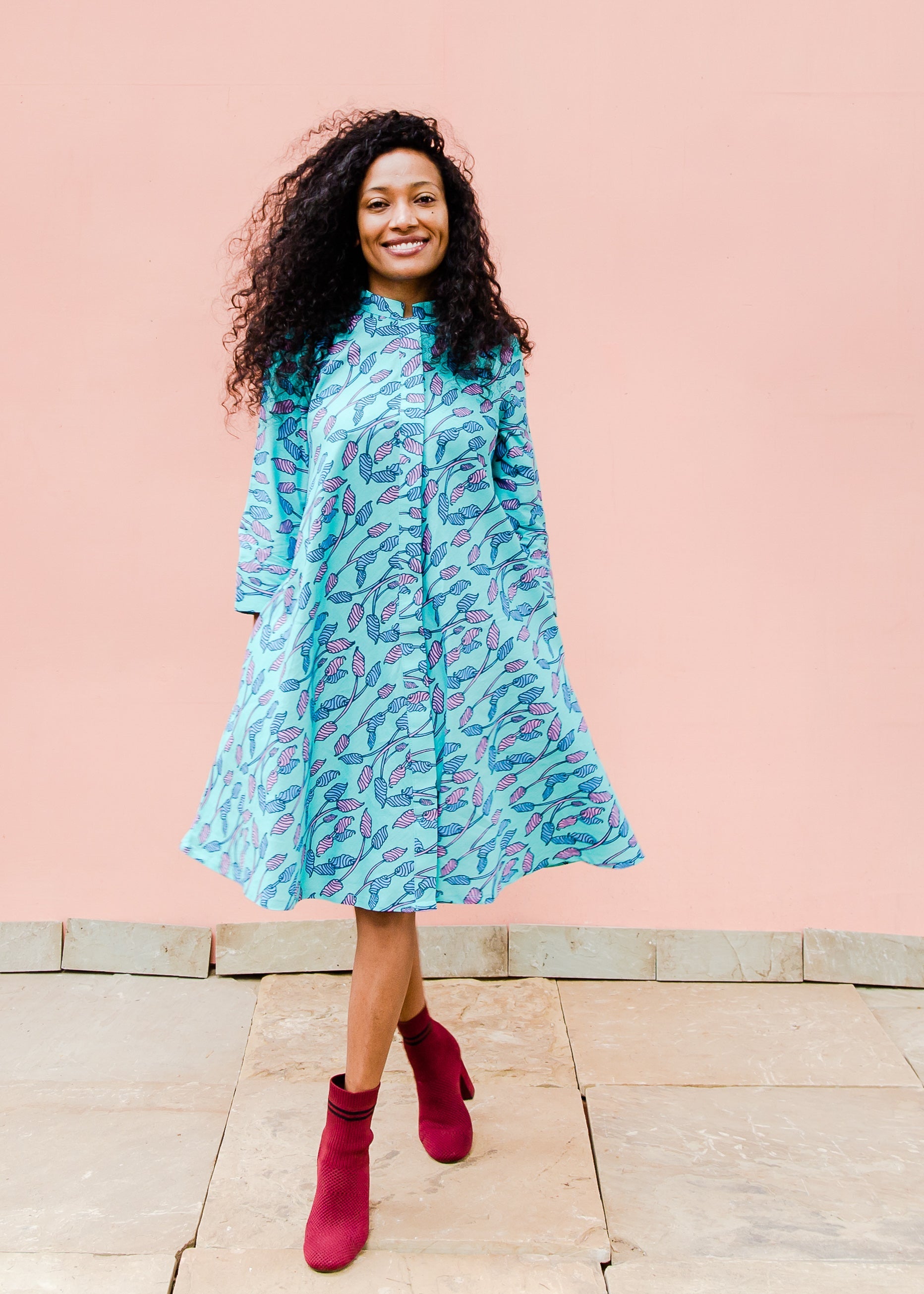 Blue and purple flowerbud dress