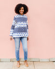 White shirt with blue and black yin yang