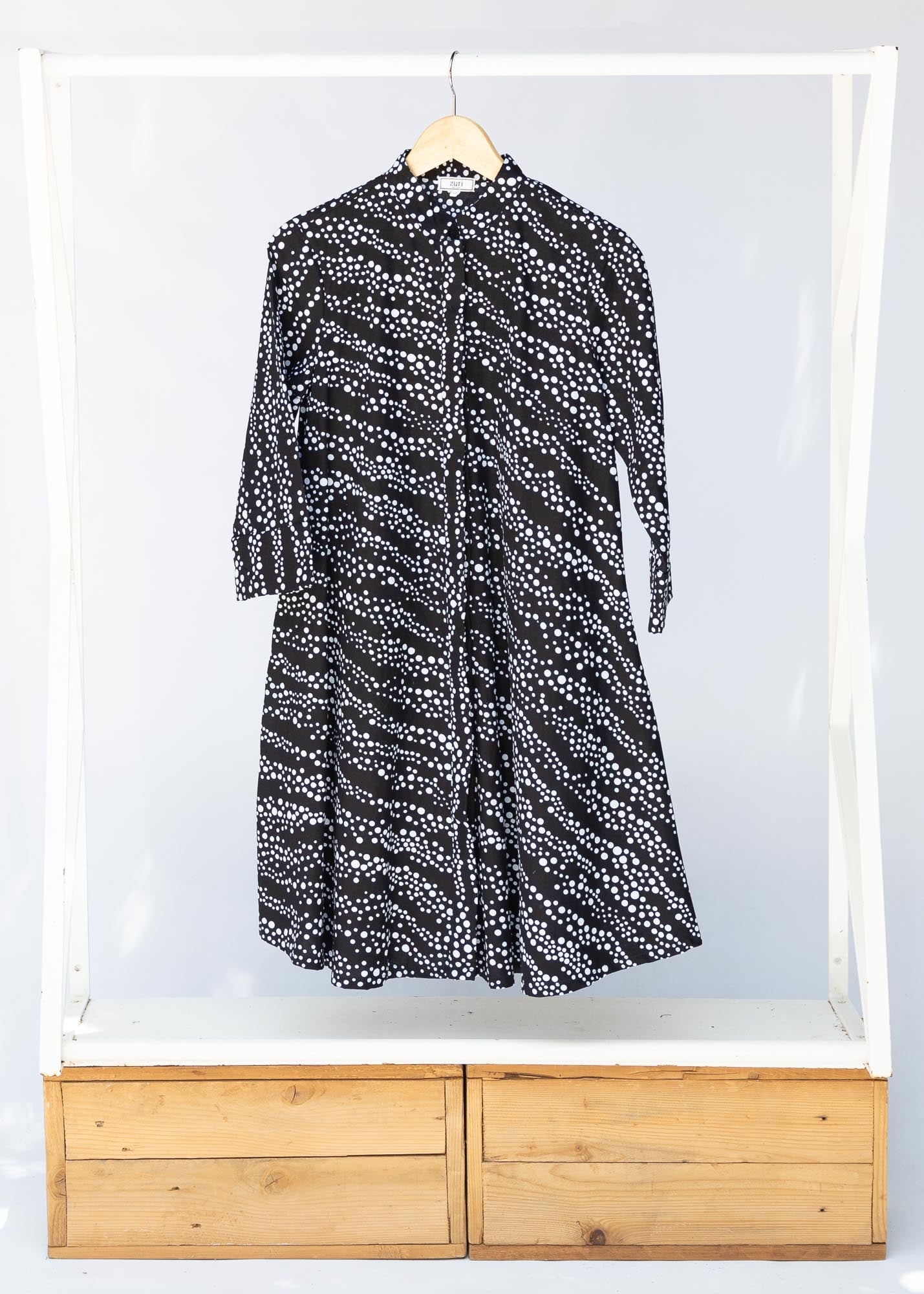  a black and white dress