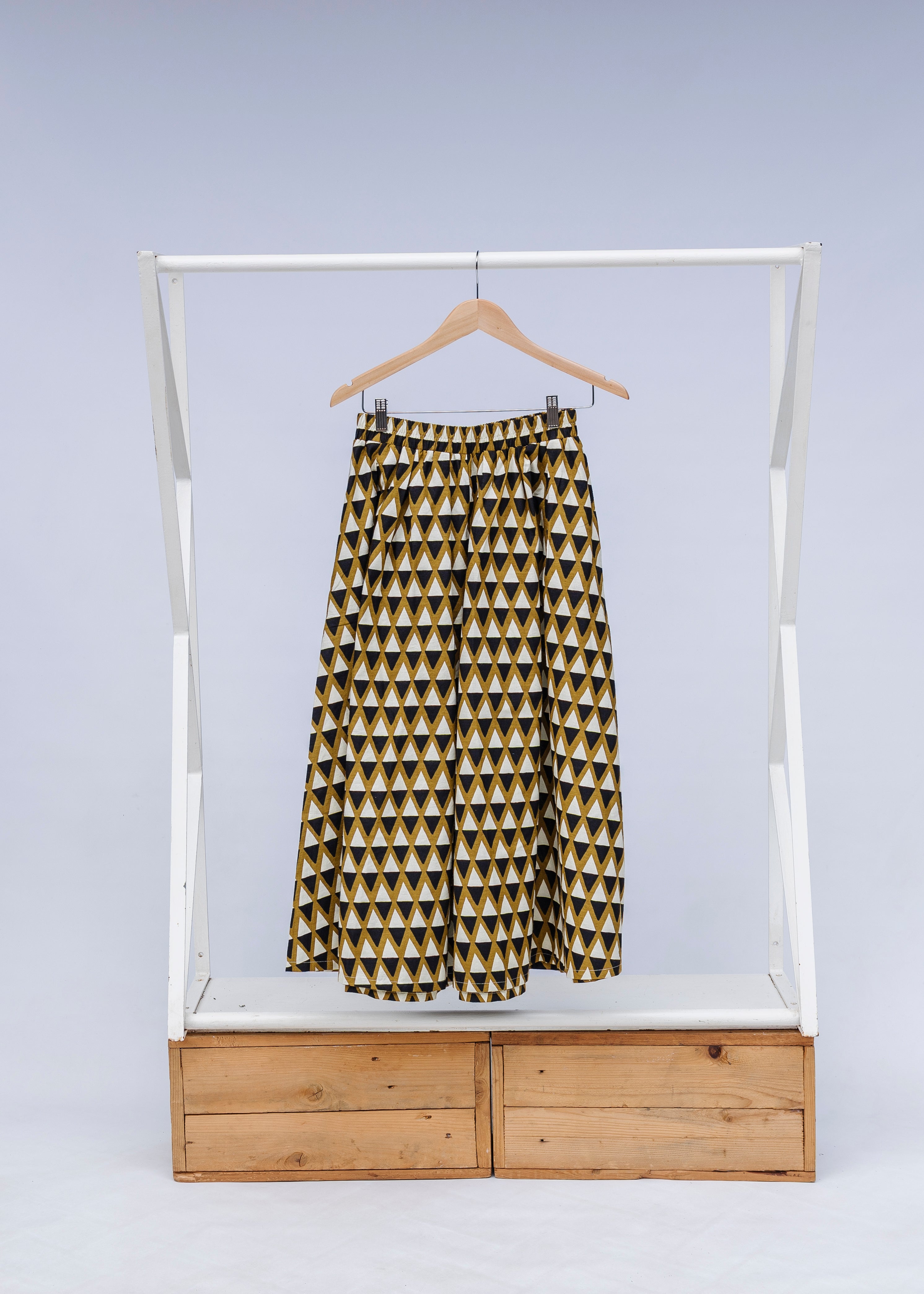Display of black and beige culotte.